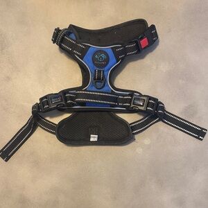 Dog Harness Blue/Back Size Medium